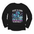Dragon Reading Just A Girl Who Loves Dragons And Books Youth Long Sleeve Tee