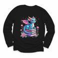 Dragons And Books Dragon Reading Book Lover Girl Bookworm Youth Long Sleeve Tee