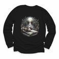 Duck Reading Book Full Moon Lake Scenery Youth Long Sleeve Tee Duck Reading Book Full Moon Lake Scenery Youth Long Sleeve Tee