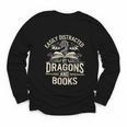 Easily Distracted By Books & Dragons Bookworm Reading Youth Long Sleeve Tee Easily Distracted By Books & Dragons Bookworm Reading Youth Long Sleeve Tee