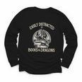 Easily Distracted By Books And Dragons Book Dragon Lover Youth Long Sleeve Tee Easily Distracted By Books And Dragons Book Dragon Lover Youth Long Sleeve Tee