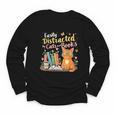 Easily Distracted By Cats And Books Book & Cat Lover Youth Long Sleeve Tee
