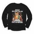 Easily Distracted By Cats And Books Book Lover Cat Youth Long Sleeve Tee Easily Distracted By Cats And Books Book Lover Cat Youth Long Sleeve Tee