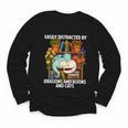 Easily Distracted By Dragons Books Cats Fantasy Book Lover Youth Long Sleeve Tee Easily Distracted By Dragons Books Cats Fantasy Book Lover Youth Long Sleeve Tee