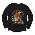 Easily Distracted By Dragons And Books Fantasy Book Lover Youth Long Sleeve Tee