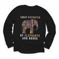 Easily Distracted By Elephants And Books Elephant Youth Long Sleeve Tee
