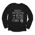 Easily Distracted By Knitting Books And Yarn Quote Reader Youth Long Sleeve Tee Easily Distracted By Knitting Books And Yarn Quote Reader Youth Long Sleeve Tee