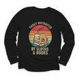 Easily Distracted By Sloths And Books Youth Long Sleeve Tee