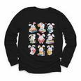 Easter Teacher Cute Bunny Reding Books Librarian Bookworm Youth Long Sleeve Tee