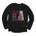 Eat Sleep Read Repeat Unicorn Read Book Reading Lovers Kids Youth Long Sleeve Tee