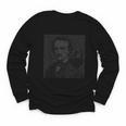 Edgar Allen Poe & Raven Reading Bookworm Reader Youth Long Sleeve Tee
