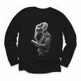 Elephant Holds Book Wriing Motif Animal Artwork Elephant Youth Long Sleeve Tee