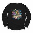 Enchanted Open Book With Blooming Flowers Youth Long Sleeve Tee