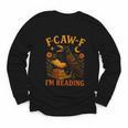 F CAW F Crow I'm Reading Book Lover Fall Youth Long Sleeve Tee