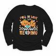 Fall In Love With Reading Thanksgiving Pumpkin Book Lover Youth Long Sleeve Tee Fall In Love With Reading Thanksgiving Pumpkin Book Lover Youth Long Sleeve Tee