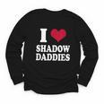 Fantasy Romantasy Book Lover I Love Heart Shadow Daddies Youth Long Sleeve Tee