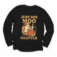 Floral Cow Reading Pun Just One More Chapter Cozy Book Lover Youth Long Sleeve Tee