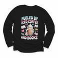 Fueled By Iced Coffee And Books Book Lover Retro Youth Long Sleeve Tee