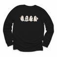 Ghost Book Reading Halloween Books Lover Teacher Kids Youth Long Sleeve Tee