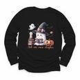 Ghost Reading Book Coquette Bow Halloween Girl Toddler Kid Youth Long Sleeve Tee