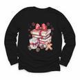 Girly Coquette Gingerbread Books And Hot Cocoa Cozy Season Youth Long Sleeve Tee