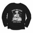 Good Girls Read Bad Books Skeleton Reading Book Halloween Youth Long Sleeve Tee Good Girls Read Bad Books Skeleton Reading Book Halloween Youth Long Sleeve Tee
