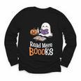 Halloween Teacher Women Cute Reading Ghost Read More Books Youth Long Sleeve Tee Halloween Teacher Women Cute Reading Ghost Read More Books Youth Long Sleeve Tee