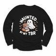 Haunted By My TBR Cute Ghost Book Reading Teacher Halloween Youth Long Sleeve Tee