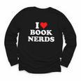 I Heart Book Nerds Book Readers Cute Youth Long Sleeve Tee
