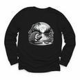 Hedgehog Reading Book Full Moon Lake Scenery Youth Long Sleeve Tee