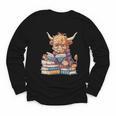 Highland Cow Reading Book Librarian Library Youth Long Sleeve Tee
