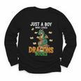 Just a Boy Who Loves Dragons And Books Reading Dragon Youth Long Sleeve Tee