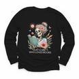 Just A Girl Who Loves Books Messy Bun Book Skeleton Bookworm Youth Long Sleeve Tee