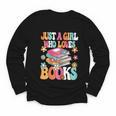Just A Girl Who Loves Books Reading Cute Bookworm Girls Kids Youth Long Sleeve Tee Just A Girl Who Loves Books Reading Cute Bookworm Girls Kids Youth Long Sleeve Tee