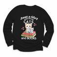 Just A Girl That Loves Cats And Books Cute Cat & Bookwork Youth Long Sleeve Tee