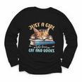 Just a Girl Who Loves Cats And Books Kitties Pet Art Lover Youth Long Sleeve Tee Just a Girl Who Loves Cats And Books Kitties Pet Art Lover Youth Long Sleeve Tee