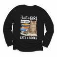 Just a Girl Who Loves Cats And Books Youth Long Sleeve Tee