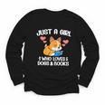 Just A Girl Who Loves Dogs And Books Reading Dog Puppy Lover Youth Long Sleeve Tee