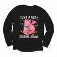 Just A Girl Who Loves Dragons And Books Dragon Reading Lover Youth Long Sleeve Tee Just A Girl Who Loves Dragons And Books Dragon Reading Lover Youth Long Sleeve Tee