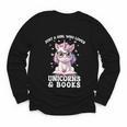 Just a Girl Who Loves Unicorns & Books Bookish Unicorn Love Youth Long Sleeve Tee