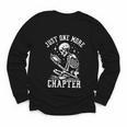 Just One More Chapter Skeleton Reading Book Youth Long Sleeve Tee Just One More Chapter Skeleton Reading Book Youth Long Sleeve Tee