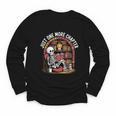 Just One More Chapter Skeleton Reading Cozy Books Youth Long Sleeve Tee Just One More Chapter Skeleton Reading Cozy Books Youth Long Sleeve Tee