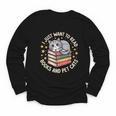 I Just Want To Read Books And Pet Cats Cat And Book Youth Long Sleeve Tee I Just Want To Read Books And Pet Cats Cat And Book Youth Long Sleeve Tee