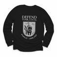 Knight Cat Defend Your Public Library Book Lover Youth Long Sleeve Tee