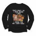 Knitting Reading Books Drinking Tea Knitter Knit Youth Long Sleeve Tee