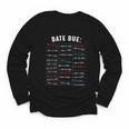 Library Due Date Stamp Card Librarian Book Reading Vintage Youth Long Sleeve Tee