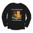 Life Is Better With Cats And Books Cute Cat Lover Youth Long Sleeve Tee Life Is Better With Cats And Books Cute Cat Lover Youth Long Sleeve Tee