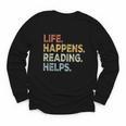Life Happens Reading Helps Book Lovers Vinage Youth Long Sleeve Tee Life Happens Reading Helps Book Lovers Vinage Youth Long Sleeve Tee