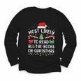 Most Likely To Read A Book On Christmas Family Matching Xmas Youth Long Sleeve Tee