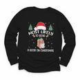 Most Likely To Read A Book On Christmas Love Reading Books Youth Long Sleeve Tee